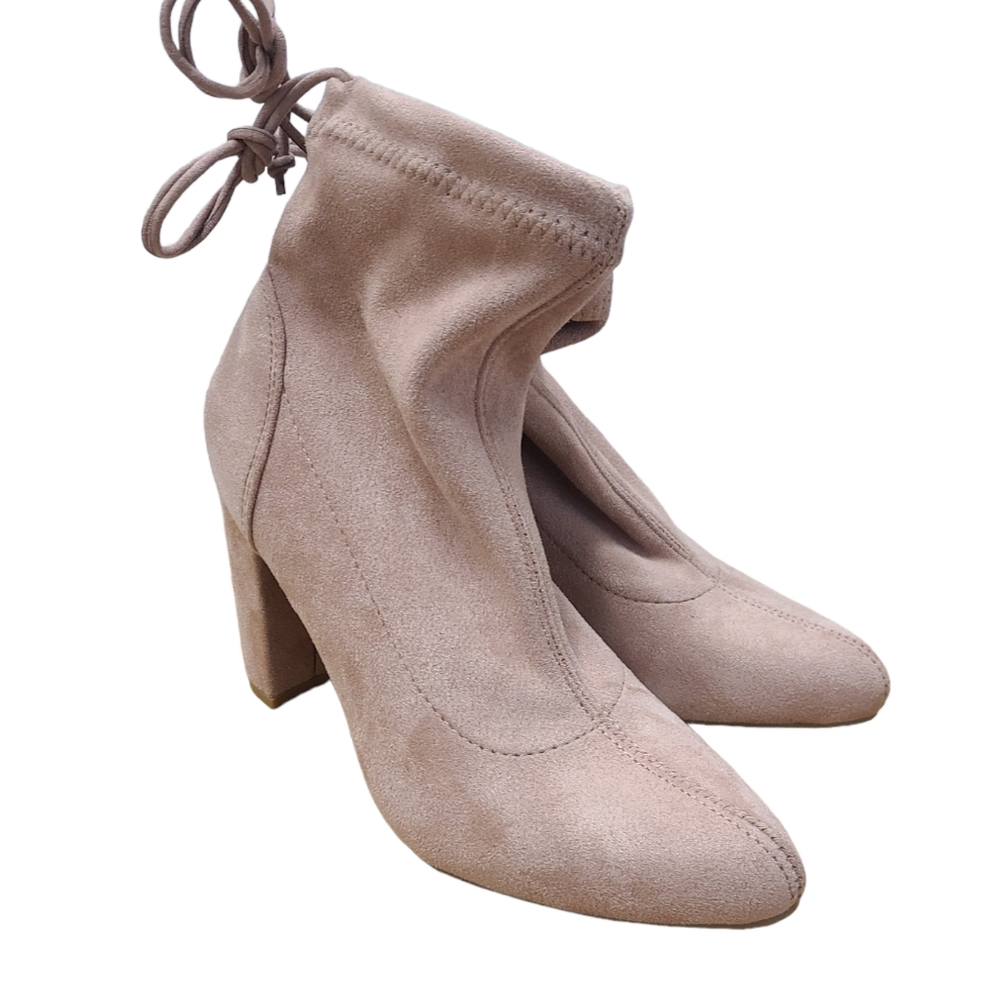 Pale Pink Faux Suede Ankle Booties size 6